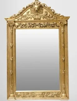 Casa Padrino Barock Spiegel Löwe Prunkspiegel Gold 270 x 165 cm - Wandspiegel im Antik Stil