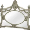 Casa Padrino Barock Spiegel Silber 131 x H. 116,5 cm - Garderoben Spiegel - Wohnzimmer Spiegel - Prunkvoller Wandspiegel im Barockstil