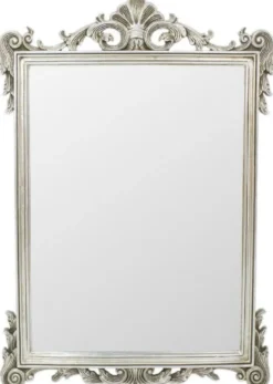 Casa Padrino Barock Spiegel Silber 75 x H. 110 cm - Wandspiegel im Barockstil - Antik Stil Garderoben Spiegel - Wohnzimmer Spiegel - Barock Möbel