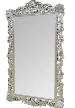 Casa Padrino Barock Spiegel Silber 110 x H. 193 cm - Antik Stil Wandspiegel