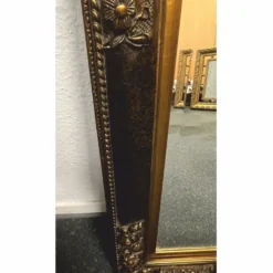 Casa Padrino Barock Spiegel Schwarz / Antik Gold H. 94 cm - Barockstil Möbel