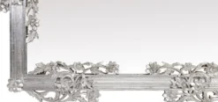 Casa Padrino Barock Spiegel Silber 112 x 6 x H. 224 cm - Prunkvoller Wandspiegel mit eleganten Verzierungen - Barock Garderoben Spiegel - Barockstil Wandspiegel - Barock Möbel - Edel & Prunkvoll