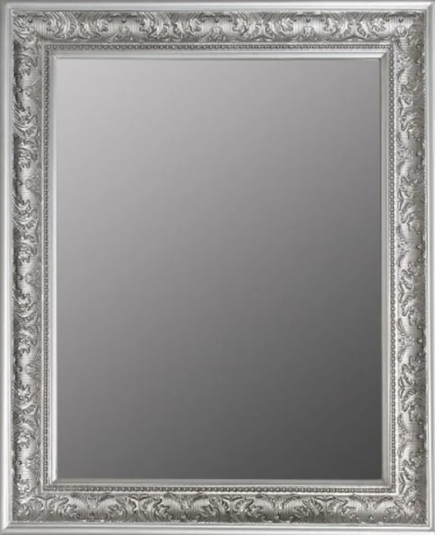 Casa Padrino Barock Spiegel Silber 52 x H. 62 cm - Handgefertigter Barock Wandspiegel mit Facettenschliff und wunderschönen Verzierungen