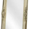 Casa Padrino Barock Spiegel Silber 88 x H. 178 cm - Garderoben Spiegel - Wohnzimmer Spiegel - Prunkvoller Wandspiegel im Barockstil