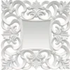 Casa Padrino Barock Spiegel Weiß 76 x H. 76 cm - Quadratischer Wandspiegel im Barockstil - Prunkvoller Antik Stil Garderoben Spiegel - Barock Interior - Barock Möbel