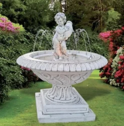 Casa Padrino Barock Springbrunnen Grau Ø 120 x H. 110 cm - Made in Italy