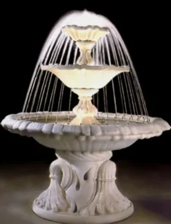 Casa Padrino Barock Springbrunnen / Gartenbrunnen Ø 145 x H. 180 cm - Luxus Gartendeko