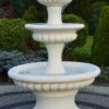 Casa Padrino Barock Springbrunnen Weiß Ø 120 x H. 171 cm - Prunkvoller Gartenbrunnen - Gartendeko Brunnen - Barock & Jugendstil Garten Deko Accessoires