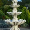 Casa Padrino Barock Springbrunnen Grau / Weiß Ø 89 x H. 180 cm - Prunkvoller Gartenbrunnen im Barockstil - Runder Gartendeko Stein Brunnen - Barock Garten Deko Accessoires