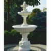Casa Padrino Barock Springbrunnen Weiß Ø 92 x H. 181 cm - Nostalgischer Gartenbrunnen