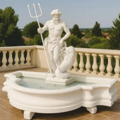 Casa Padrino Barock Springbrunnen Weiß 138 x 88 x H. 107 cm - Made in Italy