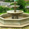 Casa Padrino Barock Springbrunnen Umrandung Antik Grau Ø 350 x H. 35 cm - Prunkvolle Gartenbrunnen Umrandung - Brunnen Umrandung - Prunkvolle Gartendeko im Barockstil
