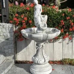 Casa Padrino Barock Springbrunnen Grau Ø 73 x H. 137 cm