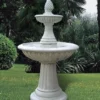 Casa Padrino Barock Springbrunnen Grau Ø 93 x H. 150 cm - Runder Gartenbrunnen - Made in Italy