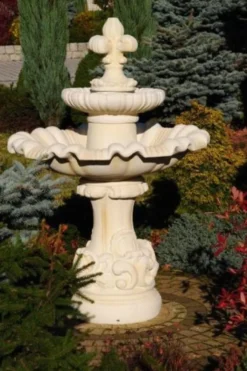 Casa Padrino Barock Springbrunnen Sandfarben Ø 100 x H. 146 cm
