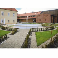 Casa Padrino Barock Springbrunnen Umrandung Grau Ø 700 cm - Barock Garten Deko
