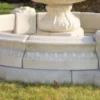 Casa Padrino Barock Springbrunnen Umrandung Weiß Ø 270 x H. 44 cm - Prunkvolle Gartenbrunnen Umrandung - Brunnen Umrandung - Prunkvolle Gartendeko im Barockstil