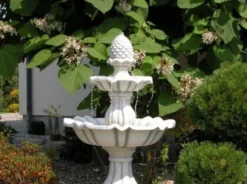 Casa Padrino Barock Springbrunnen Grau Ø 79 x H. 141 cm - Prunkvoller Gartenbrunnen - Gartendeko Brunnen - Barock & Jugendstil Garten Deko Accessoires