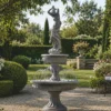 Casa Padrino Barock Springbrunnen Grau Ø 152 x H. 330 cm - Prunkvoller Gartenbrunnen