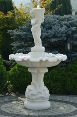 Casa Padrino Barock Springbrunnen Weiß Ø 100 x H. 167 cm