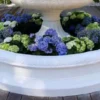 Casa Padrino Barock Springbrunnen Umrandung Weiß Ø 240 x H. 38 cm - Prunkvolle Gartenbrunnen Umrandung - Barockstil Brunnen Umrandung - Gartendeko im Barockstil - Barock Garten Accessoires