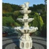 Casa Padrino Barock Springbrunnen Tauben Grau / Weiß Ø 89 x H. 167 cm