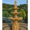 Casa Padrino Barock Springbrunnen Braun Ø 89 x H. 192 cm - Garten Deko Brunnen