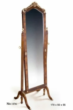 Casa Padrino Barock Standspiegel in Braun und Gold - 55 x 50 x H. 170 cm - Luxuriöser Spiegel im Antik Stil