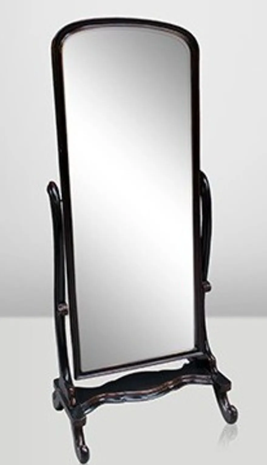 Casa Padrino Barock Standspiegel schwenkbar im Antik Stil - Vintage Black - 180 x 75 x 60 cm