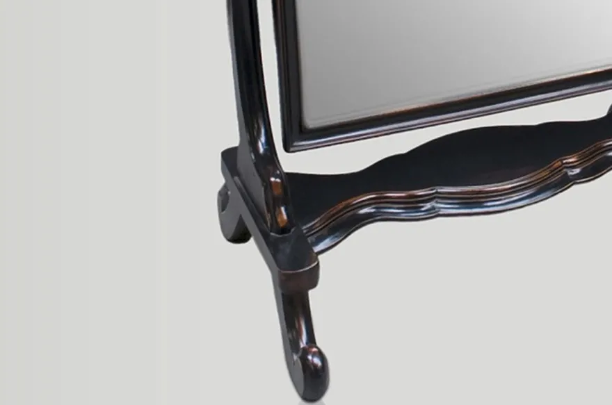 Casa Padrino Barock Standspiegel schwenkbar im Antik Stil - Vintage Black - 180 x 75 x 60 cm