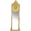 Casa Padrino Barock Standspiegel Gold 50 x H. 170 cm - mit Damen Relief - Handgefertigter Antik Stil Ganzkörperspiegel - Garderoben Spiegel - Schlafzimmer Spiegel - Barock Möbel