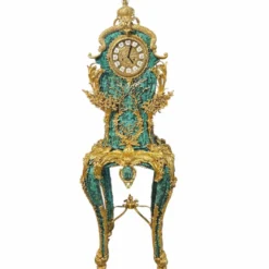 Casa Padrino Barock Standuhr Malachitgrün / Gold H. 185 cm - Barock Möbel