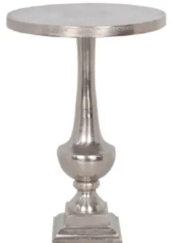 Casa Padrino Barockstil Beistelltisch Silber Ø 39 x H. 55 cm - Runder Aluminium Tisch