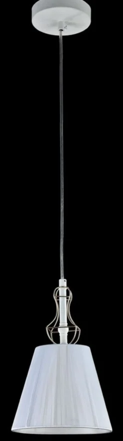 Casa Padrino Barockstil Hängeleuchte mit dekorativer Golddraht Umrahmung, Weiß, Durchmesser 18 cm, Höhe 28 cm