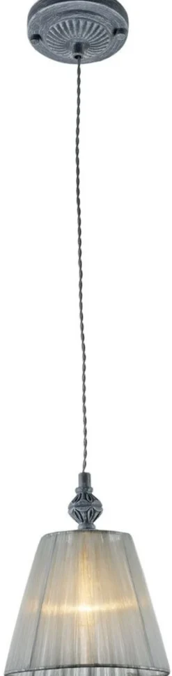 Casa Padrino Barockstil Hängeleuchte Antik Grau Ø 18 x H. 22 cm - Barock Hängelampe in Grau