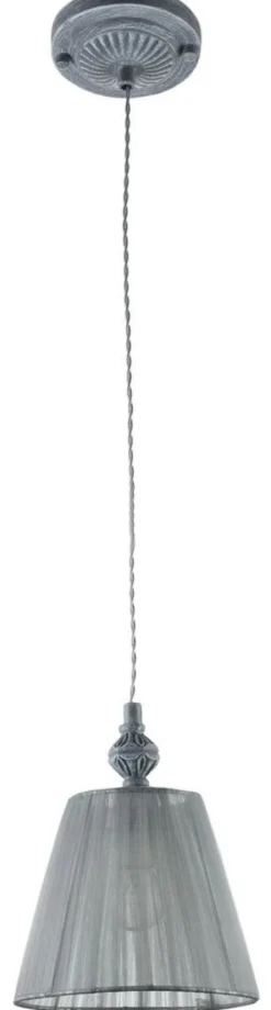 Casa Padrino Barockstil Hängeleuchte Antik Grau Ø 18 x H. 22 cm - Barock Hängelampe in Grau
