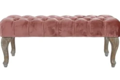 Casa Padrino Barockstil Sitzbank Rosa / Antik Braun 100 x 40 x H. 42 cm - Barockmöbel