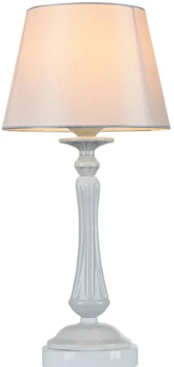 Casa Padrino Barockstil Tischleuchte Hochglanzweiß Ø 23 x H. 48 cm - Jugendstil Möbel