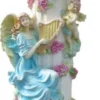 Casa Padrino Barock Säule Engel mit Harfe Weiß / Mehrfarbig H. 90 cm - Prunkvolle Antik Stil Säule - Barock Deko Accessoires
