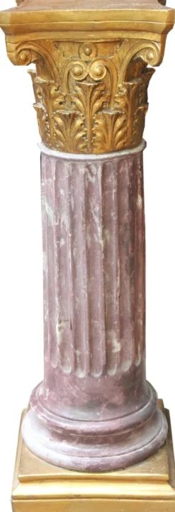 Casa Padrino Barock Säule Gold / Rose 82.5 x 28 cm - Antik Stil Säule