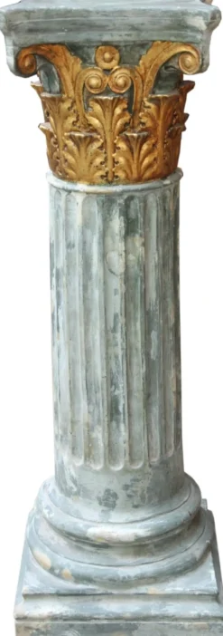 Casa Padrino Barock Säule Gold / Grün 82.5 x 28 cm - Antik Stil Säule