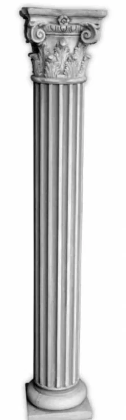 Casa Padrino Barock Säule Grau 32 x 32 x H. 260 cm - Riesige Gartensäule im Barockstil - Gartendeko Stein Säule - Barock Garten & Terrassen Deko Accessoires