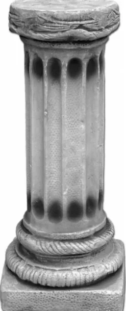 Casa Padrino Barock Säule Grau 19 x 19 x H. 47 cm - Prunkvolle Gartensäule im Barockstil - Gartendeko Stein Säule - Barock Garten & Terrassen Deko Accessoires