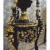 Casa Padrino Barock Säule mit Vase und Adler Schwarz / Gold H. 260 cm - Barock Möbel