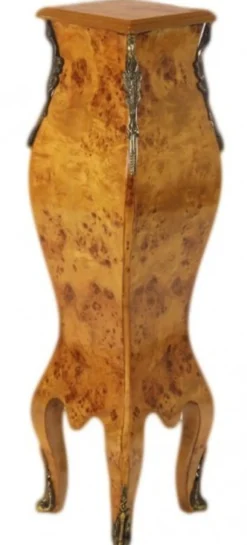 Casa Padrino Barock Säulen Set in Wurzelholz Optik - Edles Beistelltisch Set - 2 Stück - H 80 cm x B 20 cm x T 20 cm