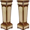 Casa Padrino Barock Säulen Set Mahagoni / Creme mit Marmorbesatz, 110 x 40 x 40 cm, 2 Stück