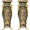 Casa Padrino Barock Säulen Set Schwarz / Gold H. 125 cm - Prunkvolle Barock Möbel