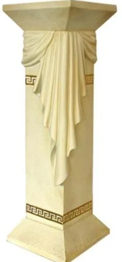Casa Padrino Barock Säule Sandfarben H. 99 cm - Edle Deko Säule - Deko Accessoires