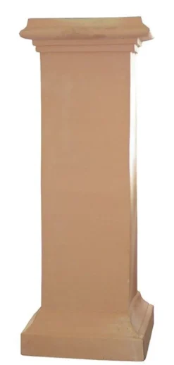 Casa Padrino Barock Säule Terracotta 38 x 38 x H. 65 cm - Handgefertigte Keramik Deko Säule - Barock Garten Terrassen Deko