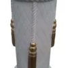 Casa Padrino Barock Säule Weiß / Gold H. 76 cm - Prunkvolle runde Kunstharz Deko Säule - Dekorative Accessoires im Barockstil